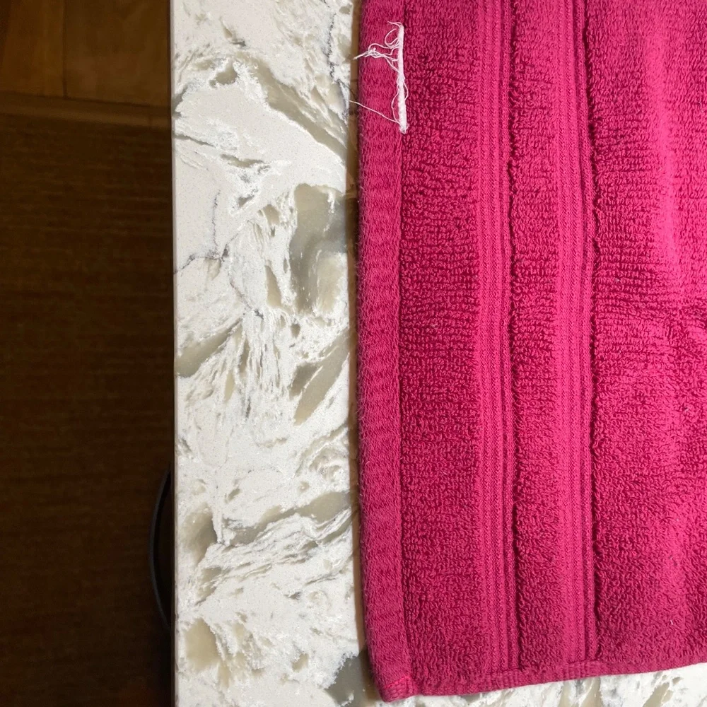 Red washcloth with no tears or rips